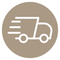 Delivery truck icon representing fast shipping