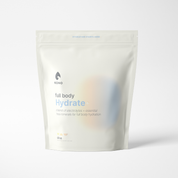 KONO full body Hydrate+ organic citrus electrolyte powder—front view of resealable pouch product photo on white background.