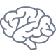 Line-art brain icon representing cognitive or mental support.